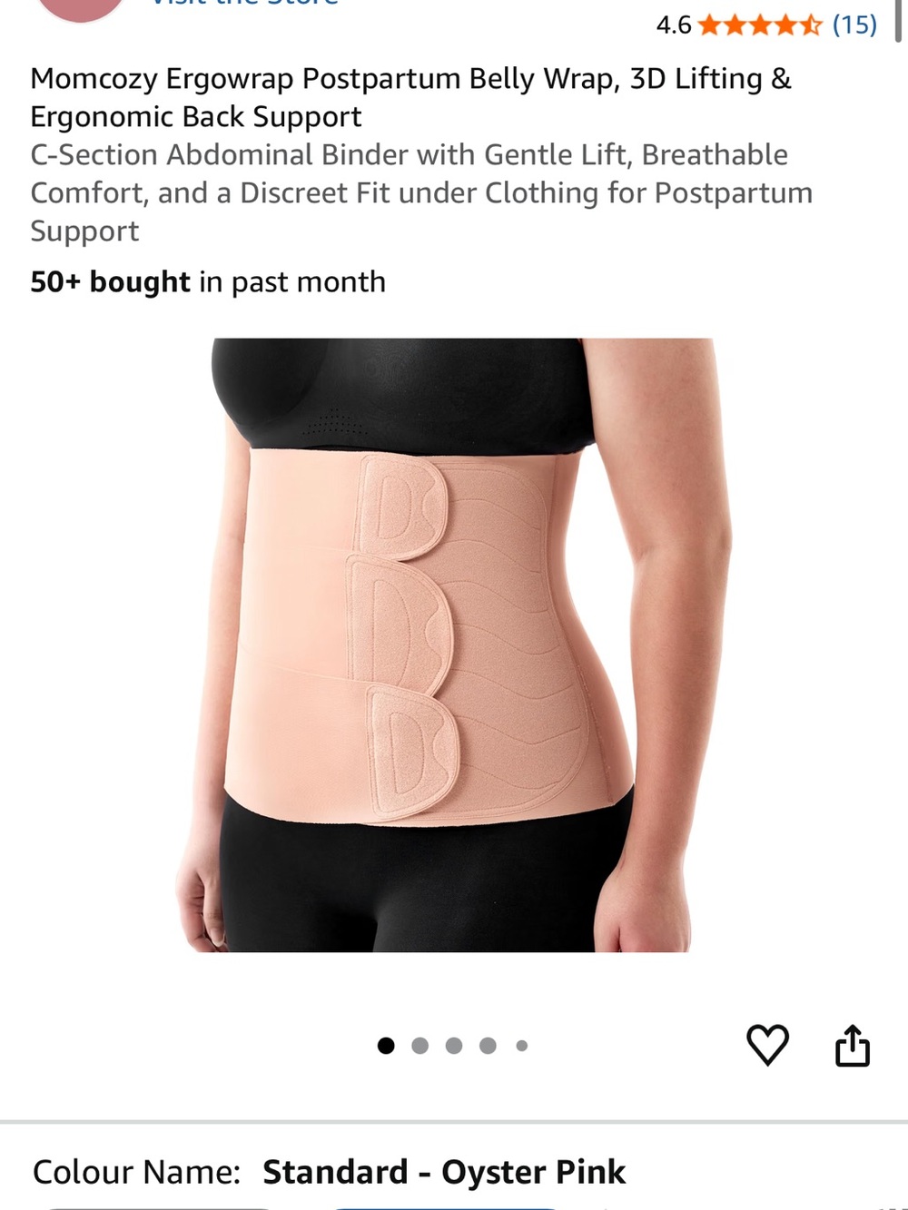NWT Postpartum Abdominal Support Wrap - Oyster Pink large